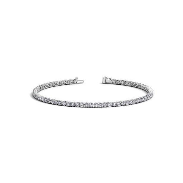 Round Brilliant Cut 3.50 Carats Natural Diamonds Tennis Bracelet Gold White