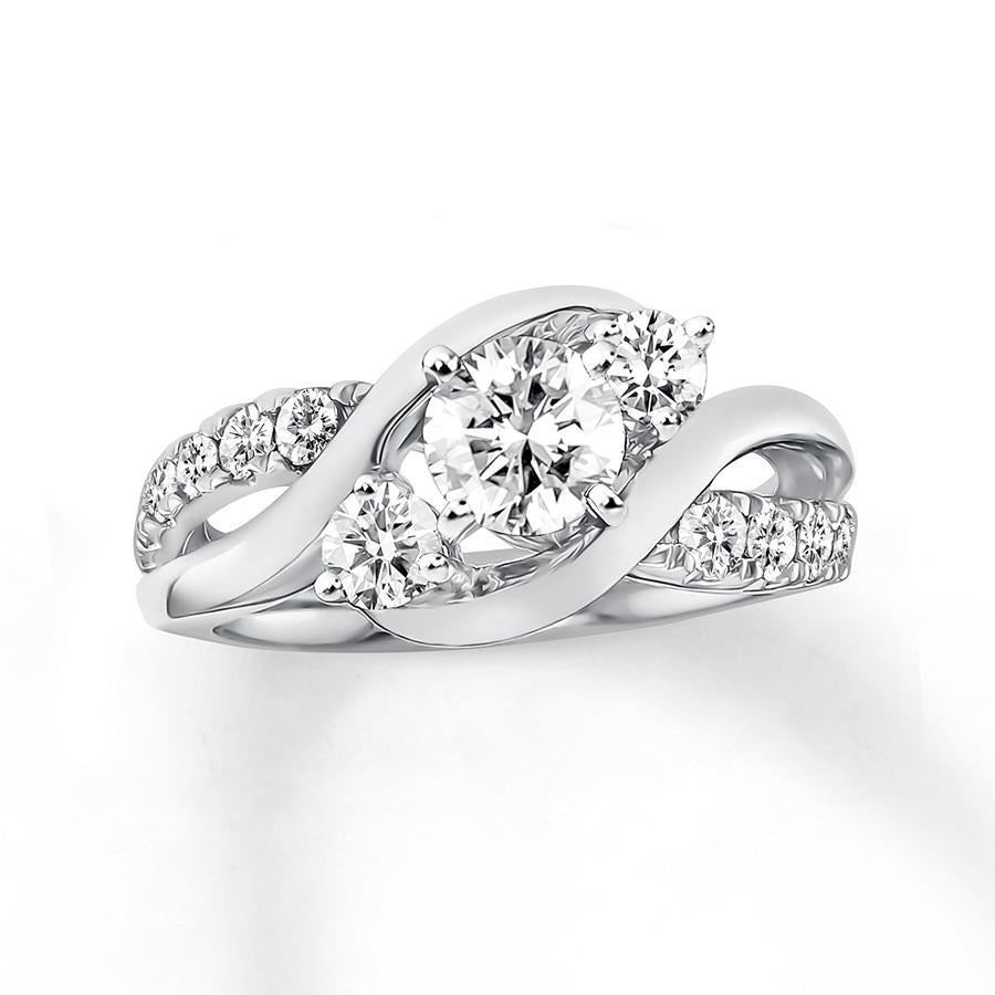 Round Cut 1.85 Carats Real Diamond Anniversary Ring 14K White Gold New