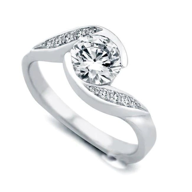 Round Cut 2.60 Carats Natural Diamond Engagement Ring White Gold 14K