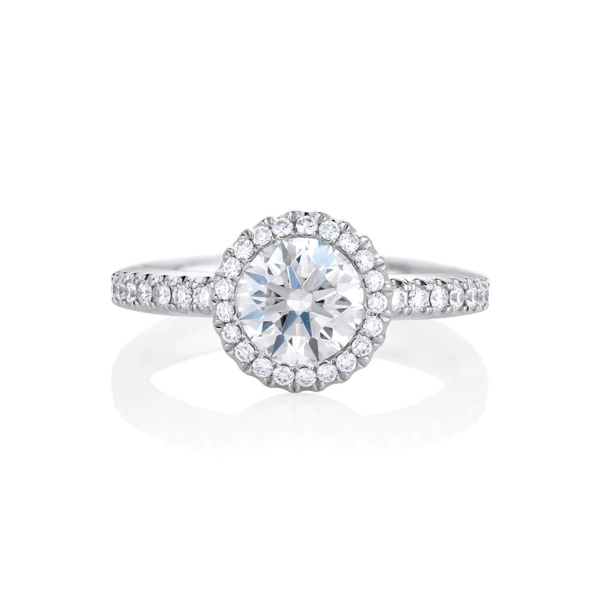 Round Cut 3.30 Carats Real Diamonds Engagement Ring Halo White Gold 14K