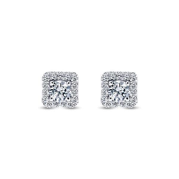 Round Cut 3.60 Carats Halo Real Diamonds Women Studs Earring White Gold 14K