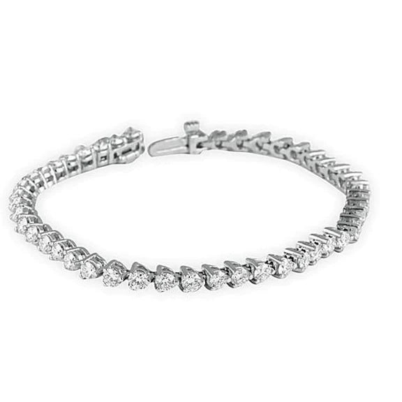 Round Cut 5.40 Carats Prong Set Natural Diamonds Tennis Bracelet White Gold