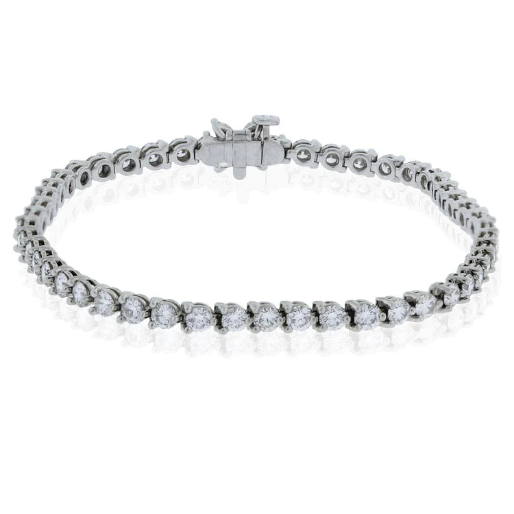 Round Cut 5 Carats Real Diamonds Tennis Bracelet White Gold 14K New