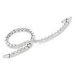 Round Cut Fine Natural Diamond Tennis Bracelet White Gold 14K 9 Carats