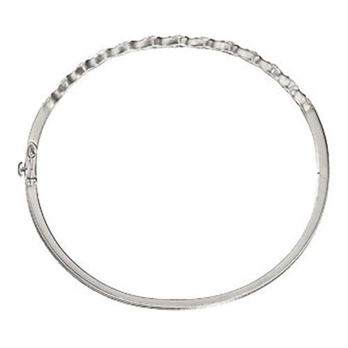 Round Cut Real Diamond Bangle 3.25 Carats White Gold