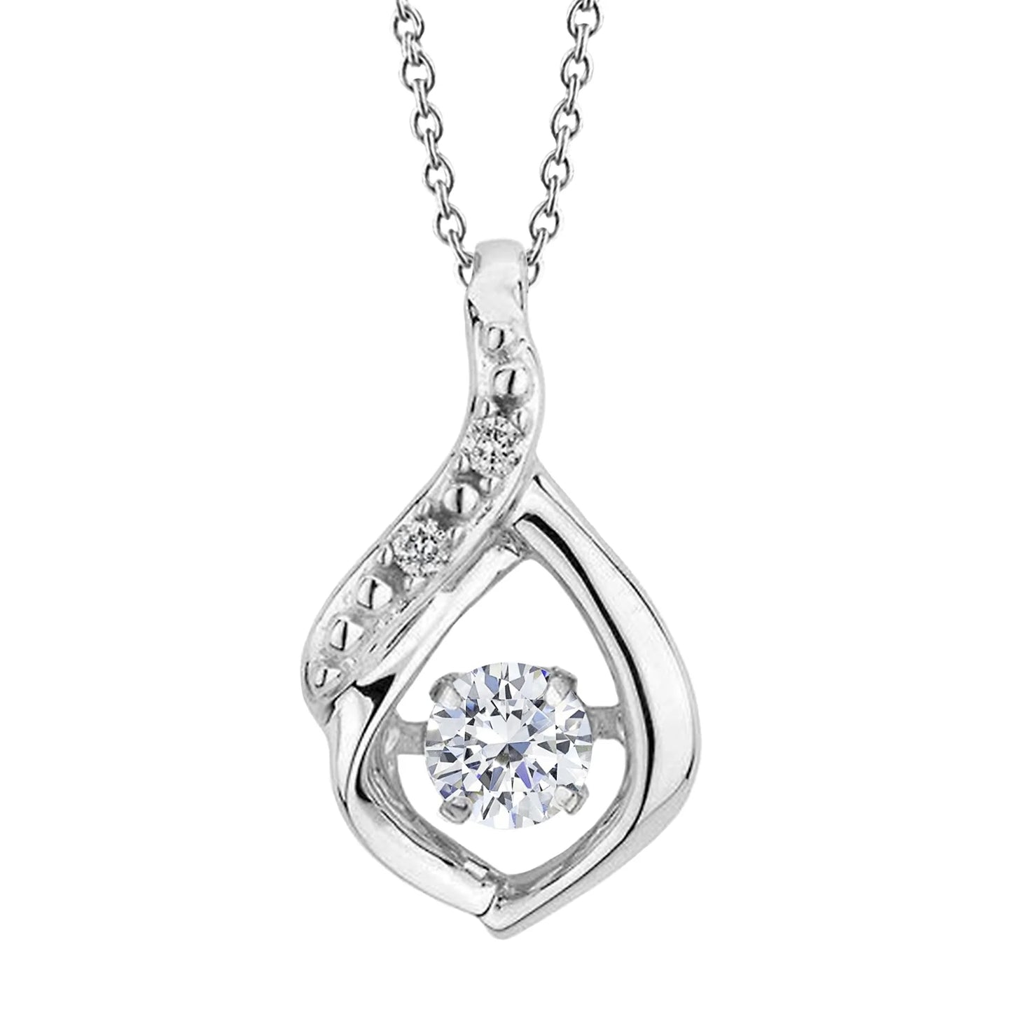 Round Cut Real Diamond Pendant Necklace Prong Set 1.50 Carat White Gold 14K