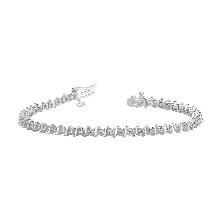 Round Cut White Gold Sparkling 4.50 Ct Natural Diamonds Tennis Bracelet