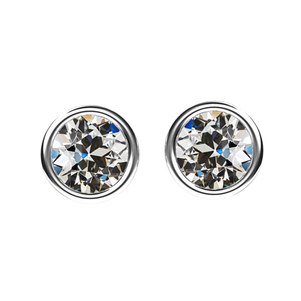 Brilliant Diamond Stud Earrings 2-ct 14K White Gold – main view