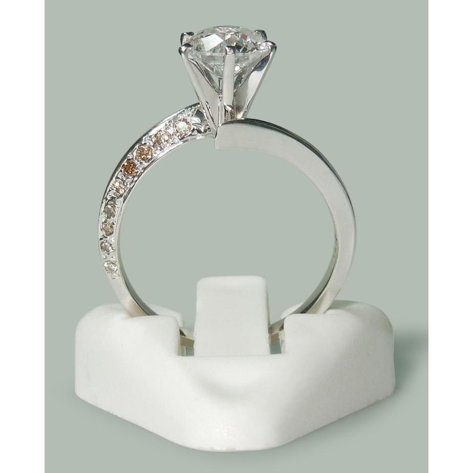 Round Genuine Diamond Anniversary Ring 1.36 Carats Jewelry New White Gold 14K