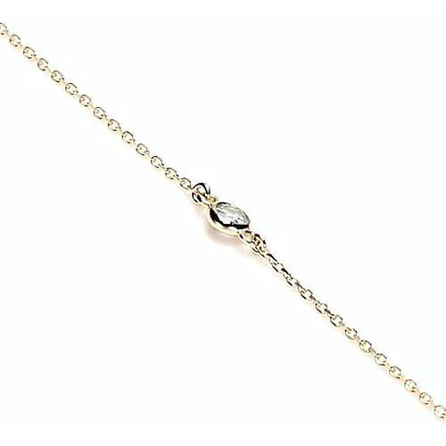 Shape Bracelet 1 Carat Center Stone Natural Yellow Gold Jewelry