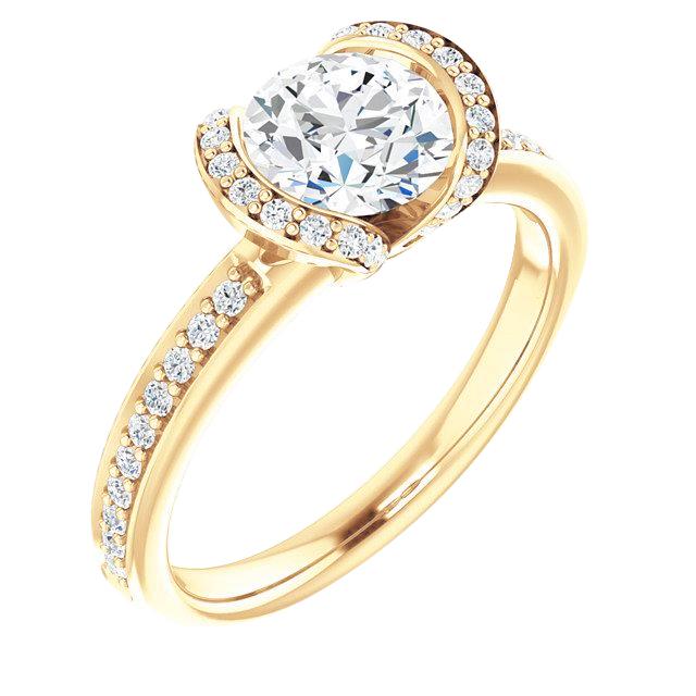 Round Genuine Diamond Engagement Ring 1.85 Carats Yellow Gold 14K Jewelry New
