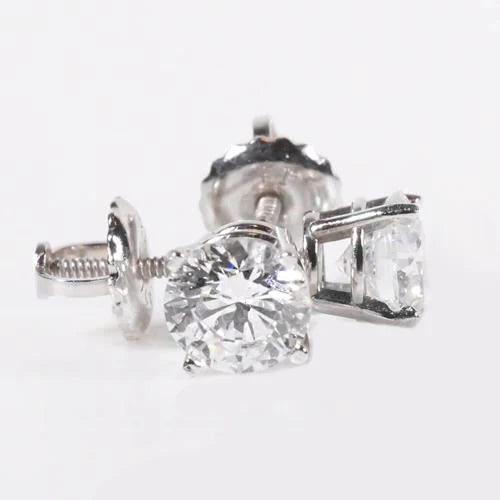 Round Genuine Diamond Stud