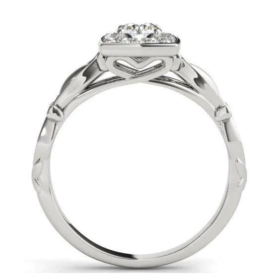 Round Natural Diamond Engagement Anniversary Halo Ring 1.10 Carat