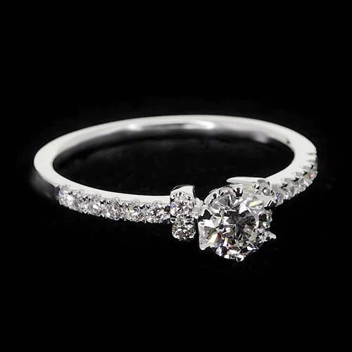 Round Natural Diamond Engagement Ring 1.50 Carats