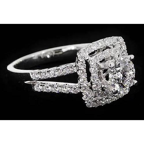 Round Natural Diamond Halo Style Anniversary Ring