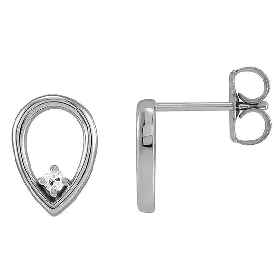 Round Natural Diamond Old Miner Stud Earrings 1 Carat Teardrop