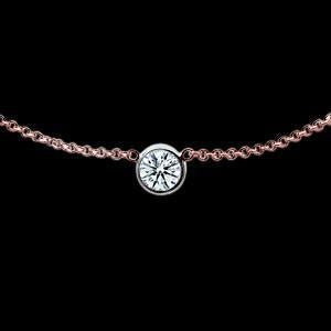 Round Natural Diamond Yards Necklace Rose Pendant 2 Carat White Gold