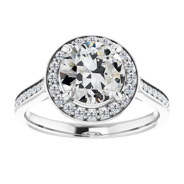 Earth-Mined Fine Diamond Solitaire Ring with Accents – main view