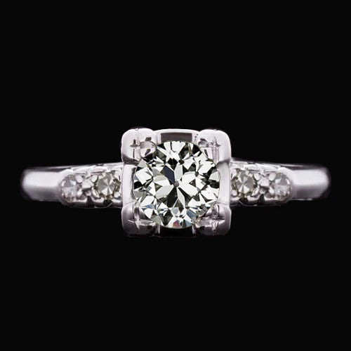 Round Old European Natural Diamond Wedding Ring 1.50 Carats 14K Gold