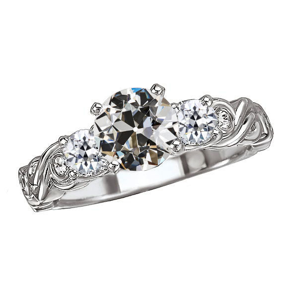 Earth-Mined Diamond Anniversary Ring 2 ct 14 Karat White Gold – main view