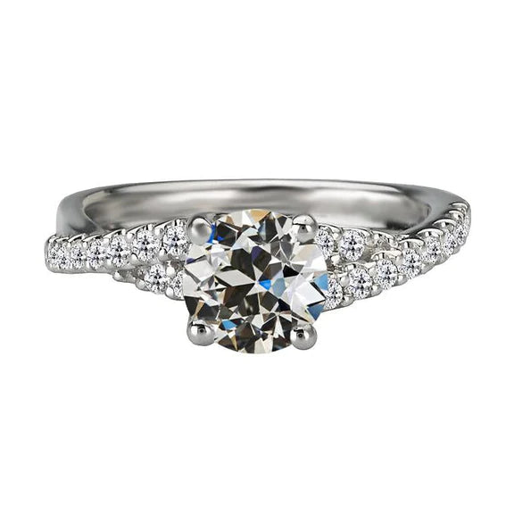 Round Old Miner Real Diamond Anniversary Ring Twisted Shank 3.50 Carats