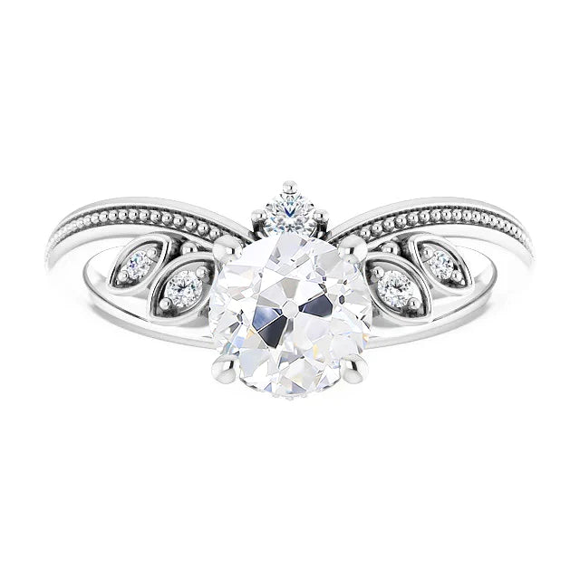 Round Old Miner Real Diamond Ring Enhancer Prong Beaded Style 2.75 Carats