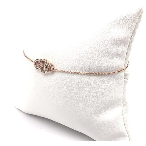 Round Real Diamond Bracelet 0.30 Rose Gold Jewelry 14K