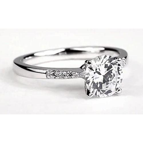 Round Real Diamond Engagement Ring 1.75 Carats