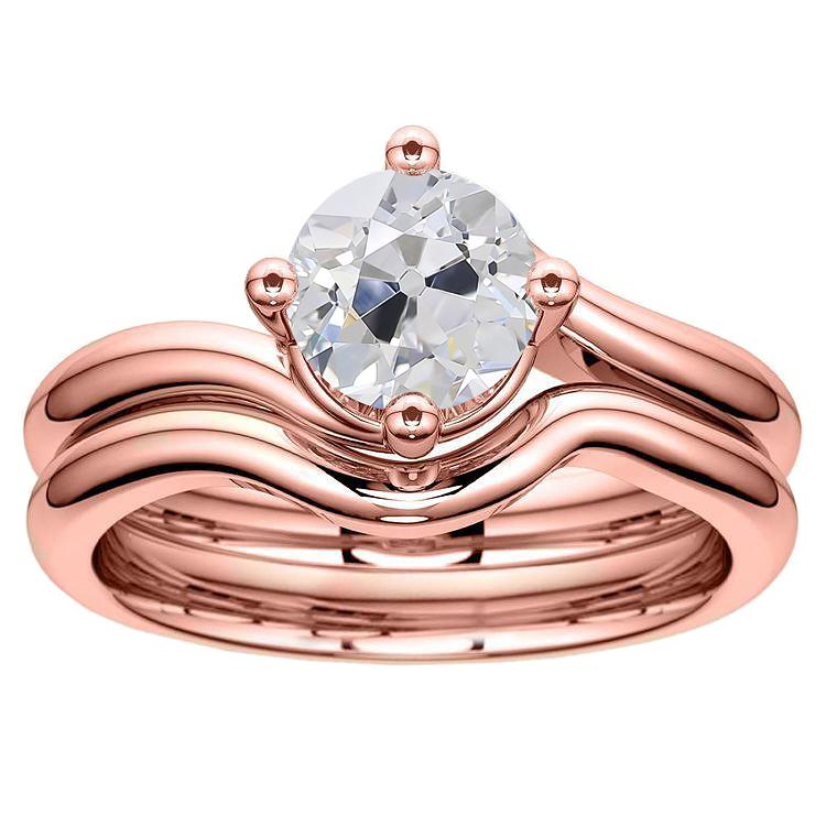 Round Solitaire Engagement Ring Set Old Miner Real Diamond 2.50 Carats