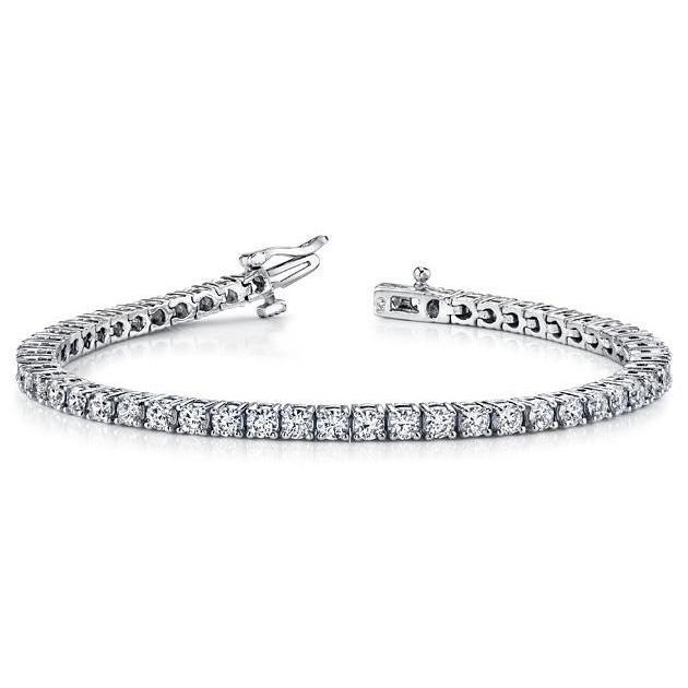 Round Brilliant Cut Lab Grown Diamond Tennis Bracelet 7.40 Carat White Gold 14K