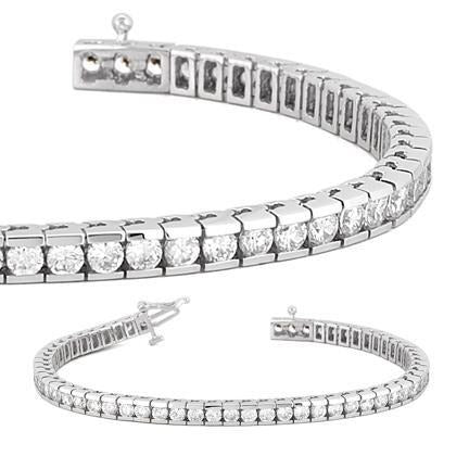 Round Channel Lab Grown Diamond Tennis Bracelet Solid Gold Jewelry 8.55 Ct