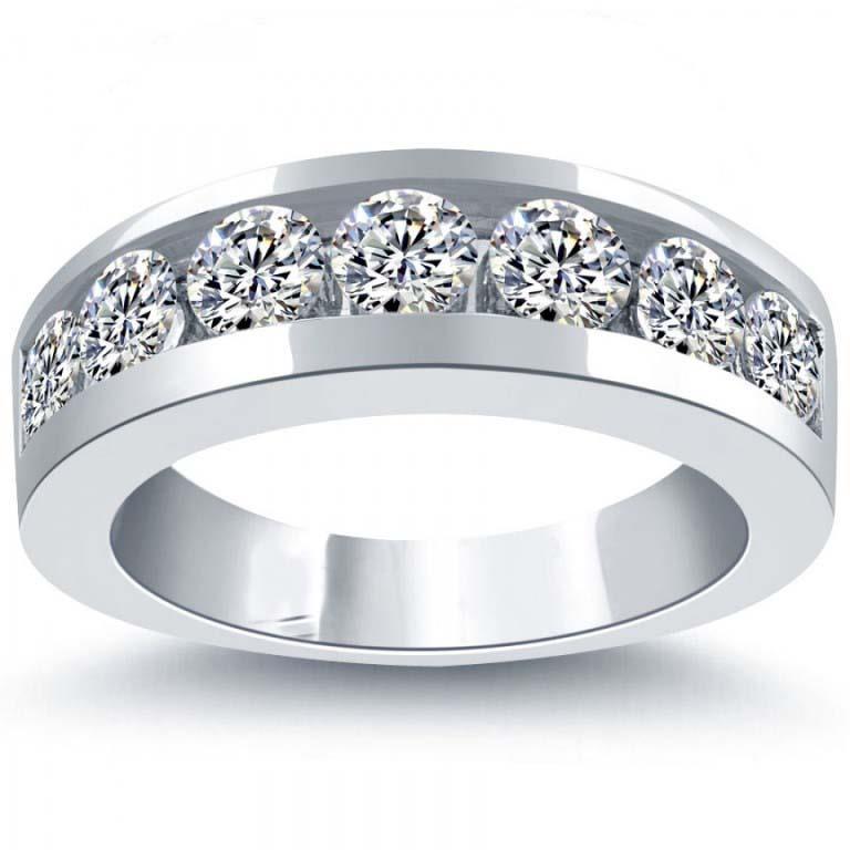 Round Cut 2.80 Carats Lab Grown Diamond Women Wedding Band White Gold 14K