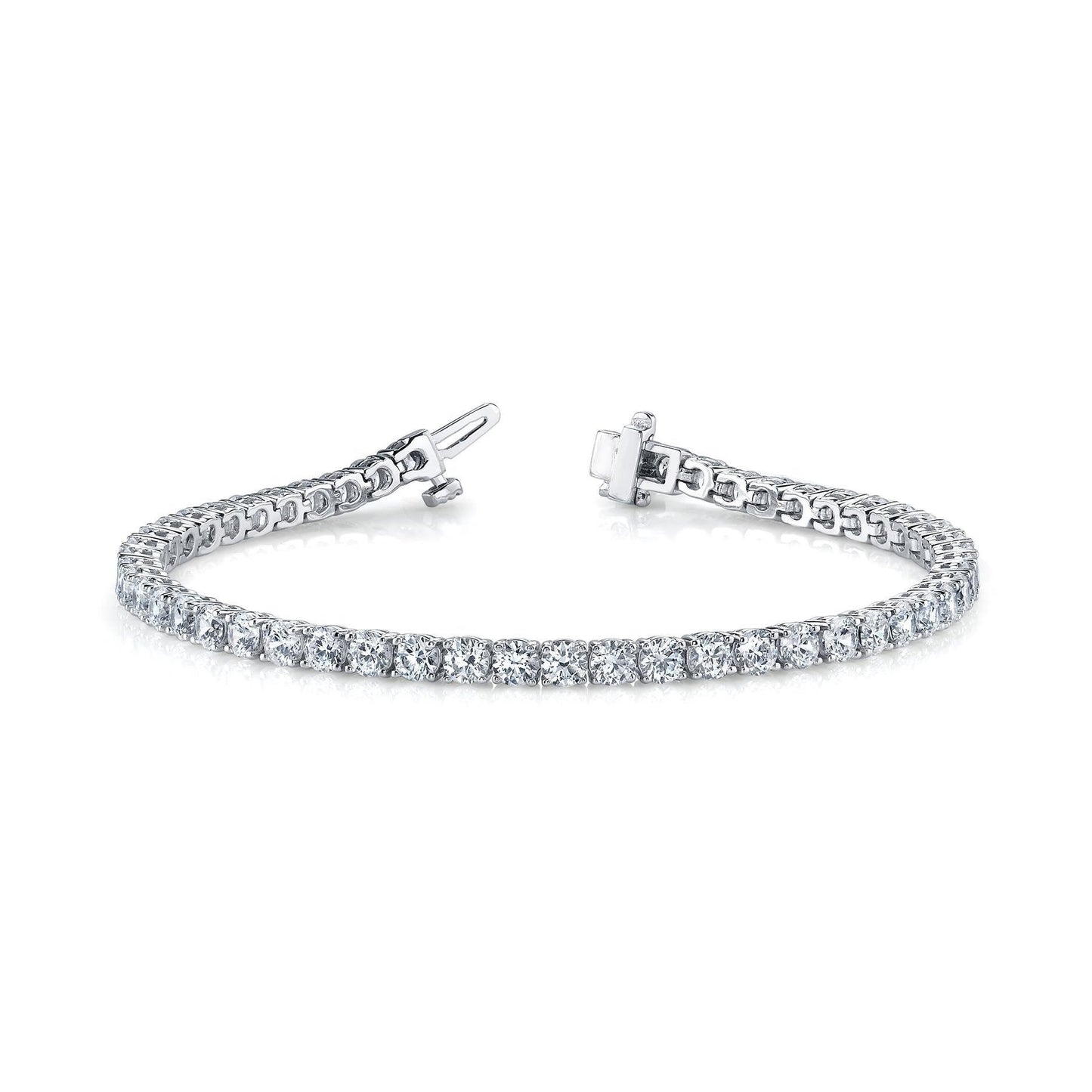 Round Cut 7.50 Carats Lab Grown Diamonds Tennis Bracelet WG 14K New