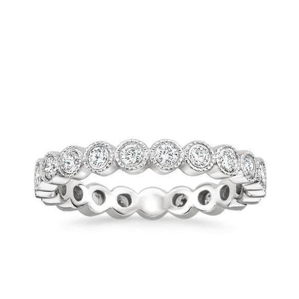 Round Cut Lab Grown Diamond Ladies Engagement Band White Gold 3 Ct. - Eternity Band-harrychadent.ca