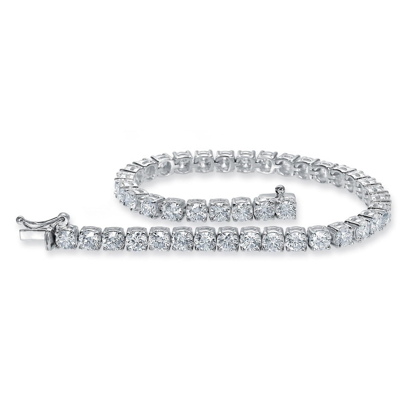 Round Cut Lab Grown Diamonds Tennis Bracelet Gold White Sparkling 10.50 Ct - Tennis Bracelet-harrychadent.ca