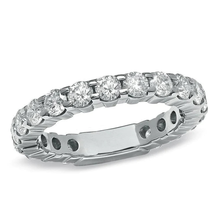 Round Genuine Lab Grown Diamond 3 Carats Wedding Band White Gold Jewelry New