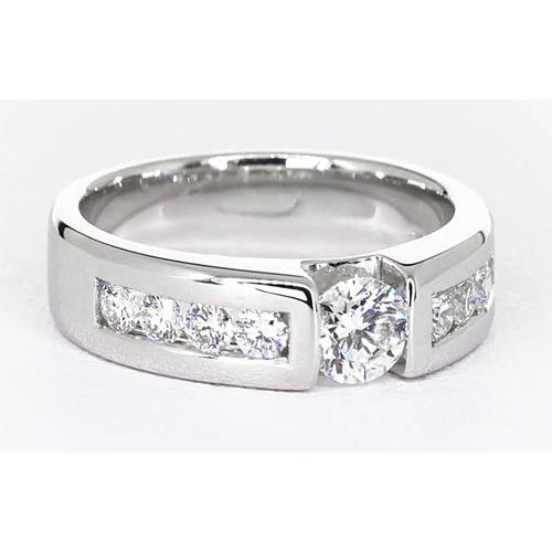 Round Lab Grown Diamond Anniversary Band Tension Set 1.50 Carats