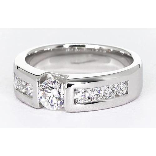 Round Lab Grown Diamond Anniversary Band Tension Set 1.50 Carats