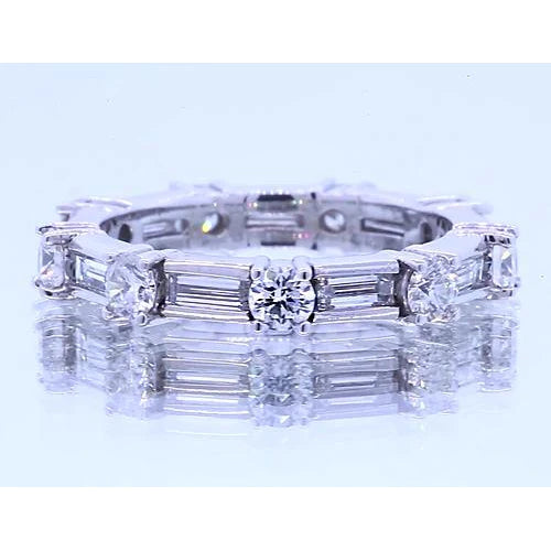 Round Lab Grown Diamond & Baguettes Anniversary Band 2.70 Carats Jewelry