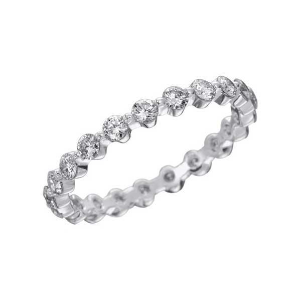 Round Lab Grown Diamond Engagement Band Fine Jewelry 1.05 Ct 14K White Gold