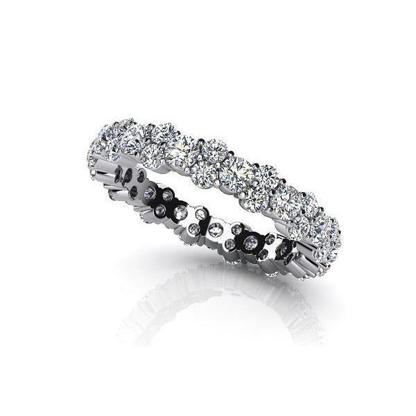 Round Lab Grown Diamond Eternity Band 3 Carats White Gold 14K Jewelry - Eternity Band-harrychadent.ca