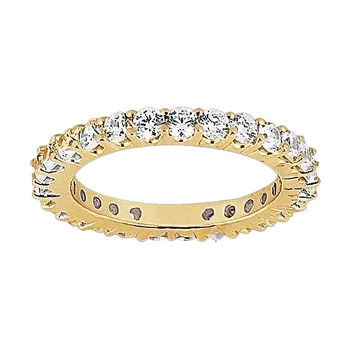 Round Lab Grown Diamond Eternity Gold Yellow Womens Band 1.35 Carats New