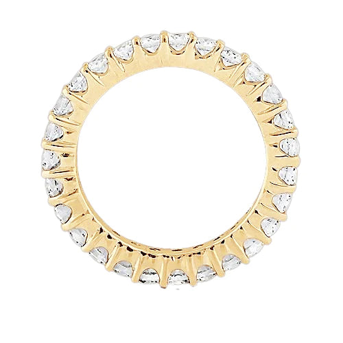 Round Lab Grown Diamond Eternity Gold Yellow Womens Band 1.35 Carats New