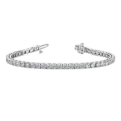 Round Lab Grown Diamond Tennis Bracelet Prong Set 10.08 Carat WG 14K