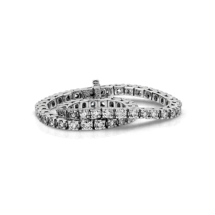 Round Lab Grown Diamond Tennis Bracelet White Gold Jewelry 7.80 Ct Prong Setting