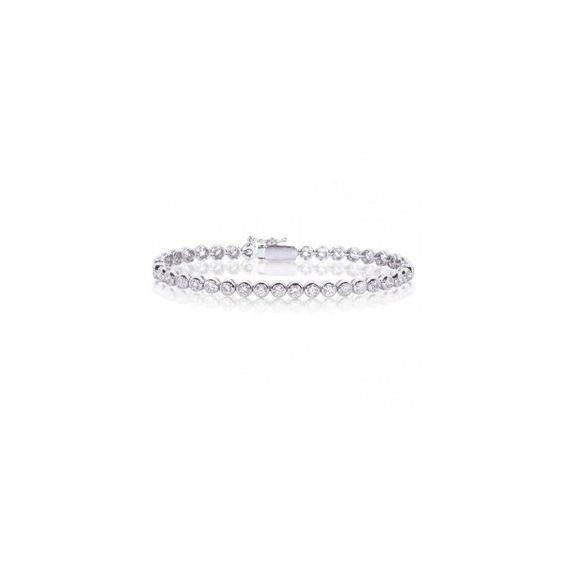 Round Lab Grown Diamond Tennis Bracelet White Solid Gold 14K 7 Carats