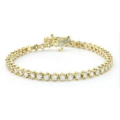 Round Lab Grown Diamonds Basic Tennis Bracelet 8.28 Carats 14K Yellow Gold