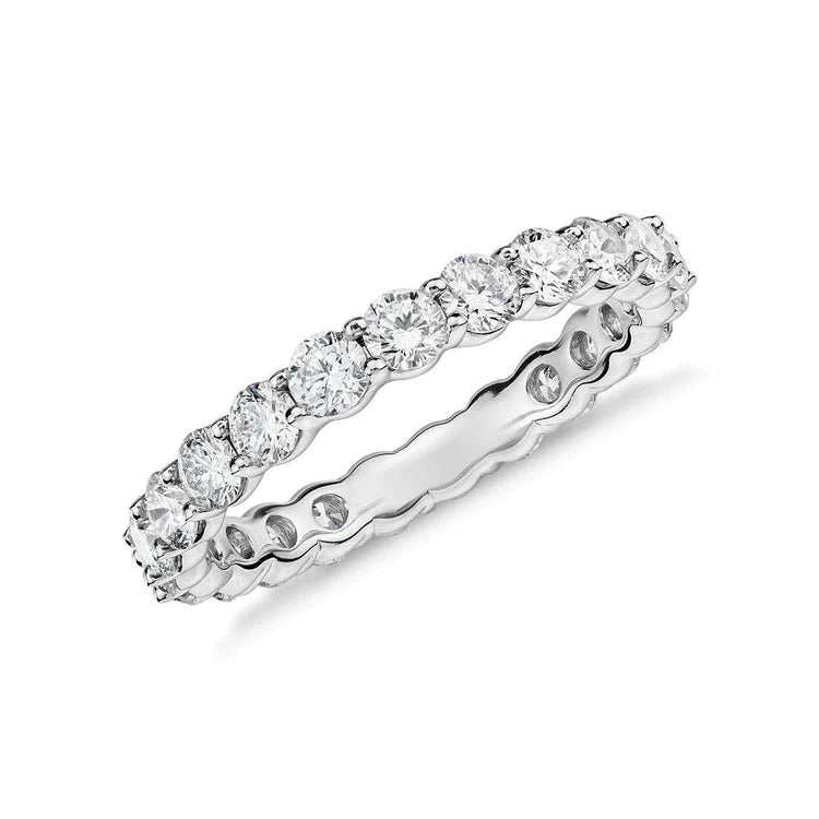 Round Ladies Lab Grown Diamond Wedding Band Jewelry 3.75 Ct. 14K White Gold
