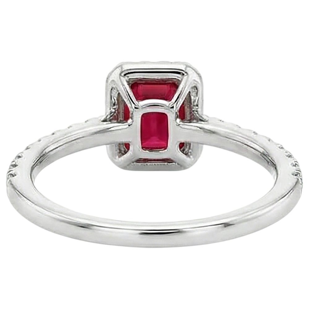 Ruby And Natural Earth Mined Diamond ( Not Lab Grown )s Prong Set 6.25 Carats Ring White Gold 14K