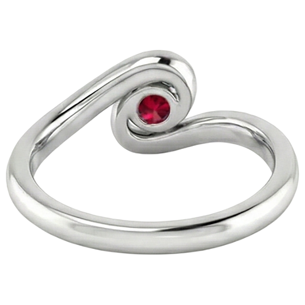 Ruby Stone Ring Solitaire 1 Carat White Gold 14K